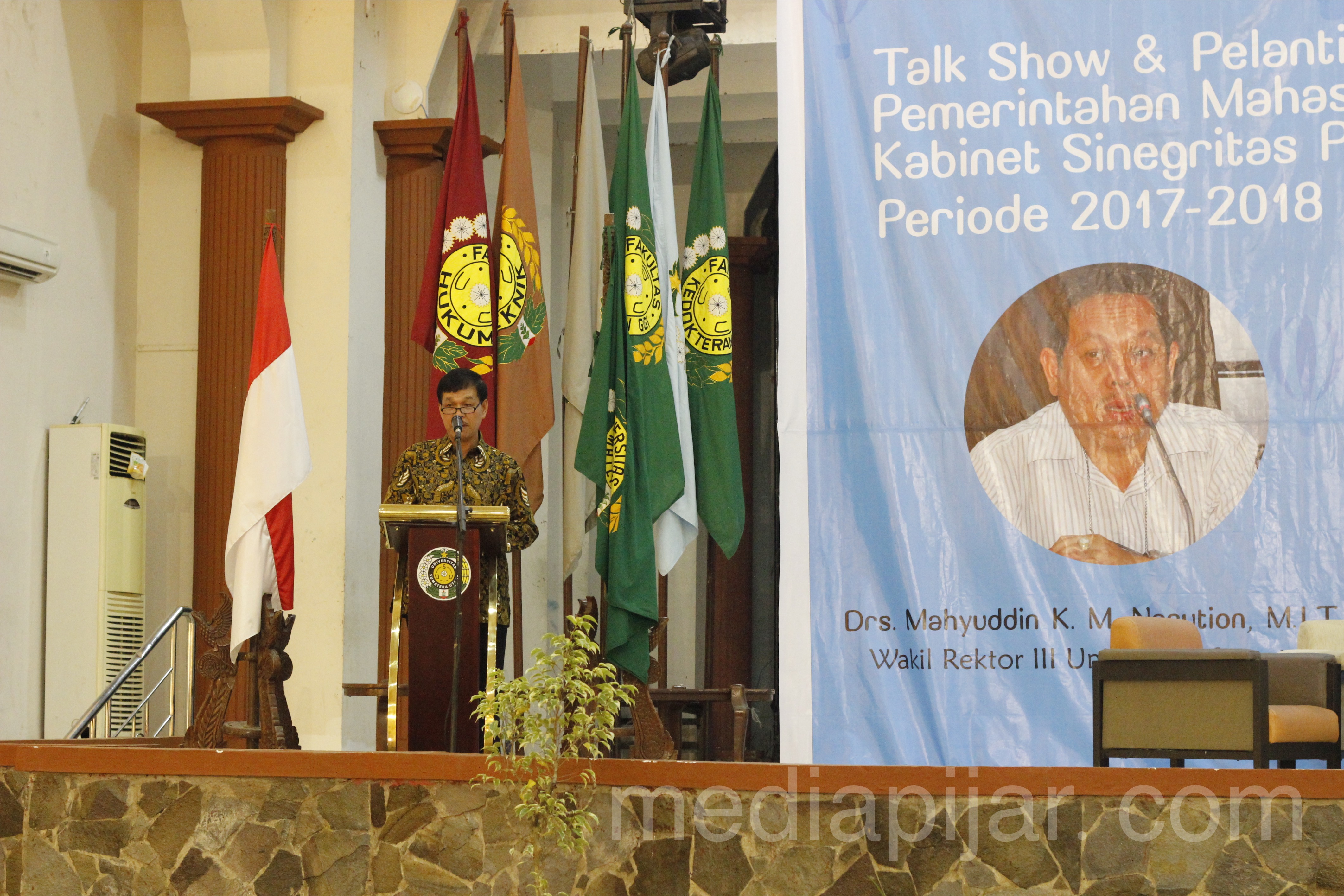 Kata Sambutan oleh Rektor Universitas Sumatera Utara, Runtung Sitepu S.H, M.Hum (28/09). (Fotografer : M.Abdul Fattah)