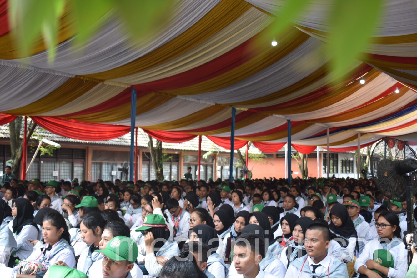 Suasana Pembukaan Pengenalan Kegiatan Kampus bagi Mahasiswa Baru Fakultas Ekonomi Bisnis USU (19/08) Fotografer: Azka Fikri